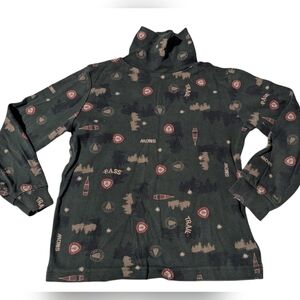 Y2K Sonoma Kids Outdoorsy Green Cotton Turtle Neck Top Size 7